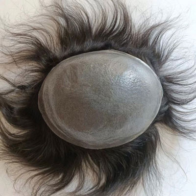 100% Human Hair V Loop Mens Topper Hairpiece Male Wigs Real Hair Ultra Thin