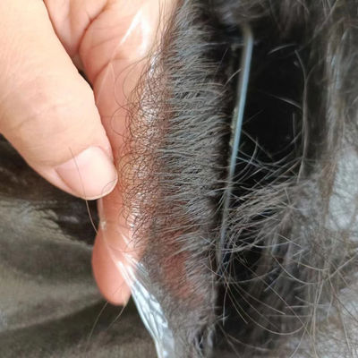 100% Human Hair V Loop Mens Topper Hairpiece Male Wigs Real Hair Ultra Thin