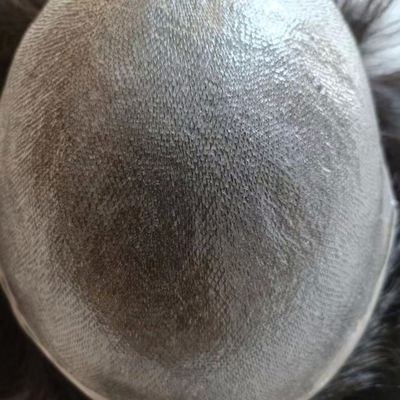 100% Human Hair V Loop Mens Topper Hairpiece Male Wigs Real Hair Ultra Thin