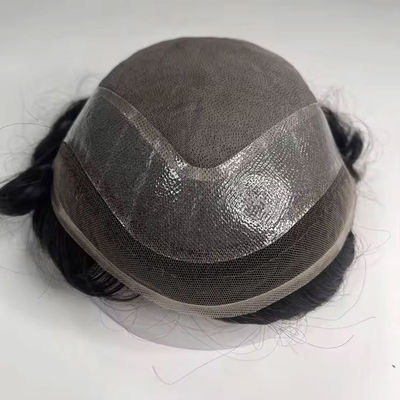 100% Raw Virgin Mono Mens Hair Replacement Wigs Topper Hairpiece Full PU