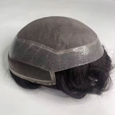 100% Raw Virgin Mono Mens Hair Replacement Wigs Topper Hairpiece Full PU