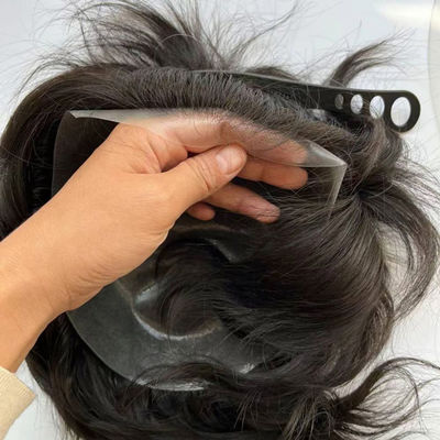 100% Raw Virgin Mono Mens Hair Replacement Wigs Topper Hairpiece Full PU