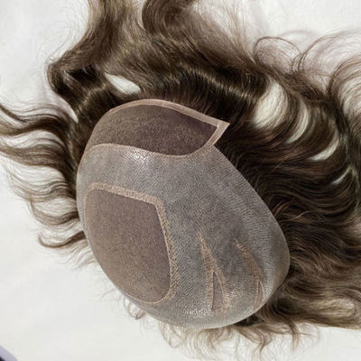 6inches Human Hair Mens Toupee Mono Lace Wigs Silk Base Closure