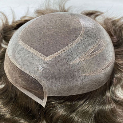 6inches Human Hair Mens Toupee Mono Lace Wigs Silk Base Closure