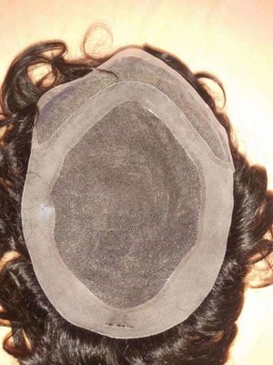 6inches Human Hair Mens Toupee Mono Lace Wigs Silk Base Closure