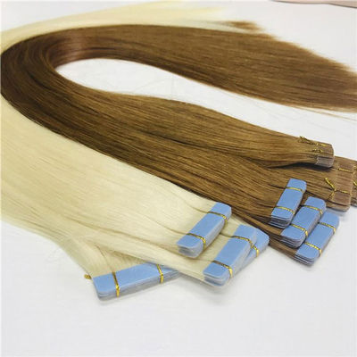 Invisible Weft Woman Human Hair Extensions Grey Brown Tone Hand Tied